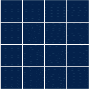 A blue grid with white squares Description automatically generated